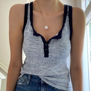 We the Free blue Henley tank top